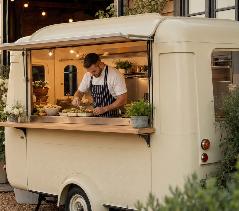 Relaxed street food served at a wedding